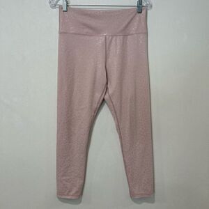 Zyia Active Pink Light N’ Tight Leggings – Size 8-10, Shimmer Leopard Print